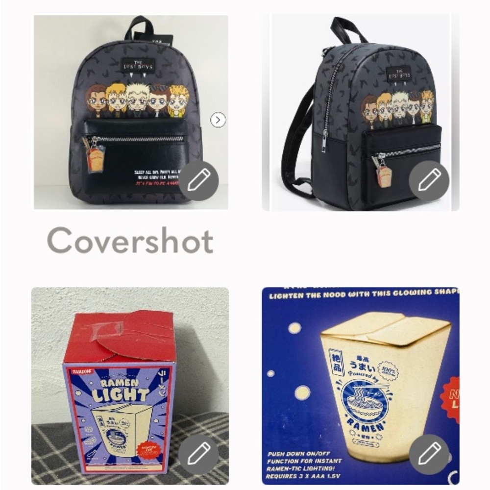 The Lost🧛‍♂️Boys Bag Mini Backpack+Ramen Noodle Container Light💡NIB 6.5x4.5🍜